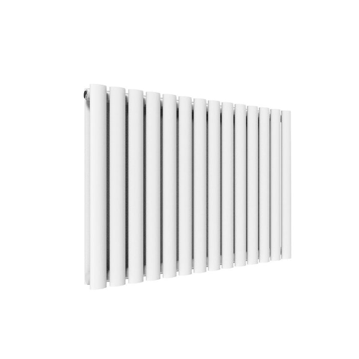Elle 600 x 830mm Double White Modern Design Oval Panel Horizontal Radiator