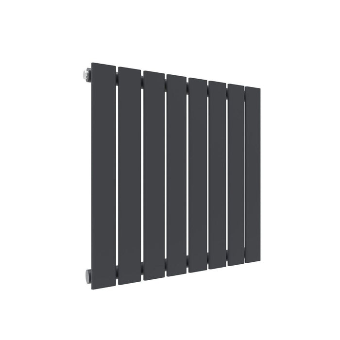 Elle 600 x 600mm Anthracite Single Flat Panel Horizontal Designer Grey Column Radiator