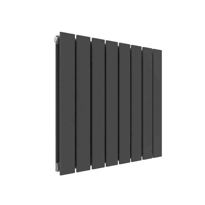 Elle 600 x 600mm Anthracite Double Flat Panel Horizontal Designer Grey Column Radiator