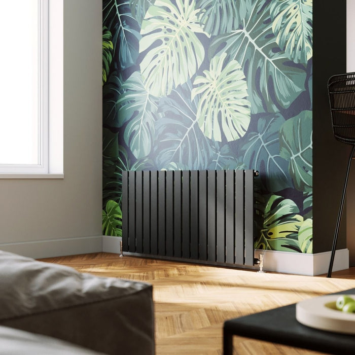 Elle 600 x 1210mm Anthracite Single Flat Panel Horizontal Designer Grey Column Radiator