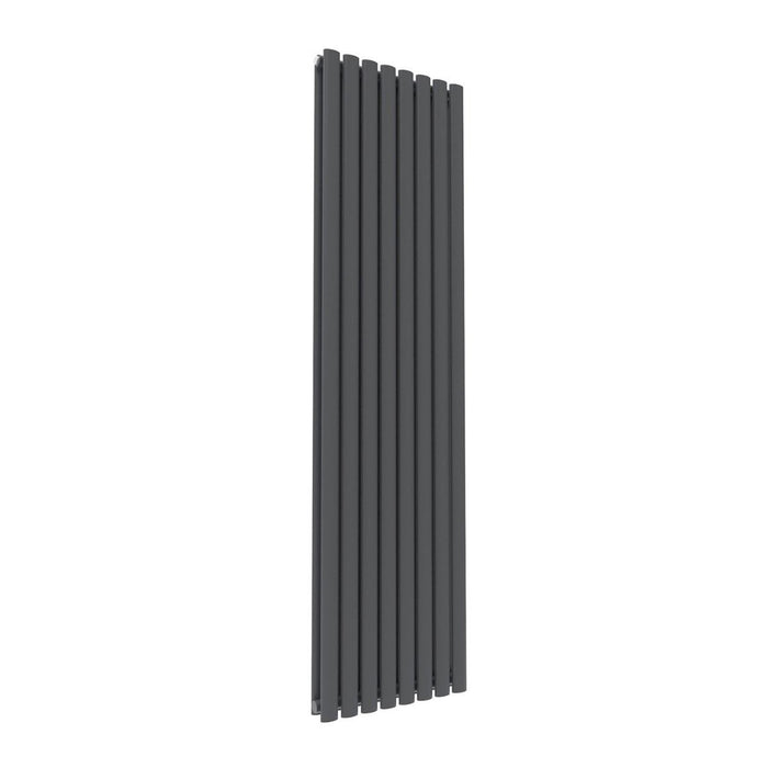 Elle 1800x480mm Anthracite Oval Double Panel Designer Radiator Vertical Grey Radiator