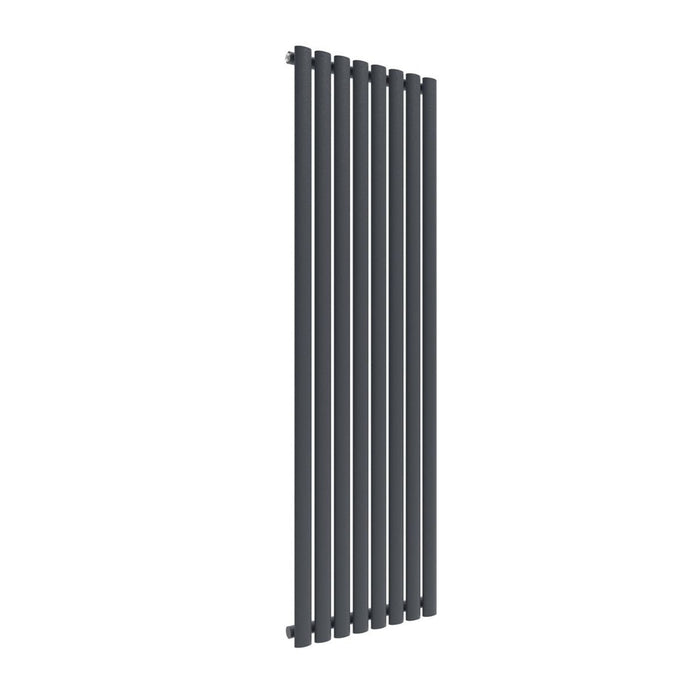 Elle 1600x480mm Anthracite Oval Single Panel Designer Grey Radiator Vertical Radiator