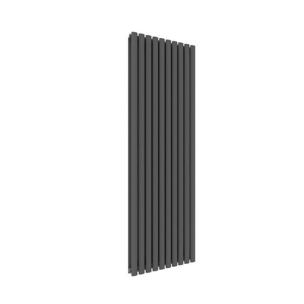 Elle 1800x590mm Anthracite Double Oval Panel Slim Designer Radiator Vertical Grey Radiator