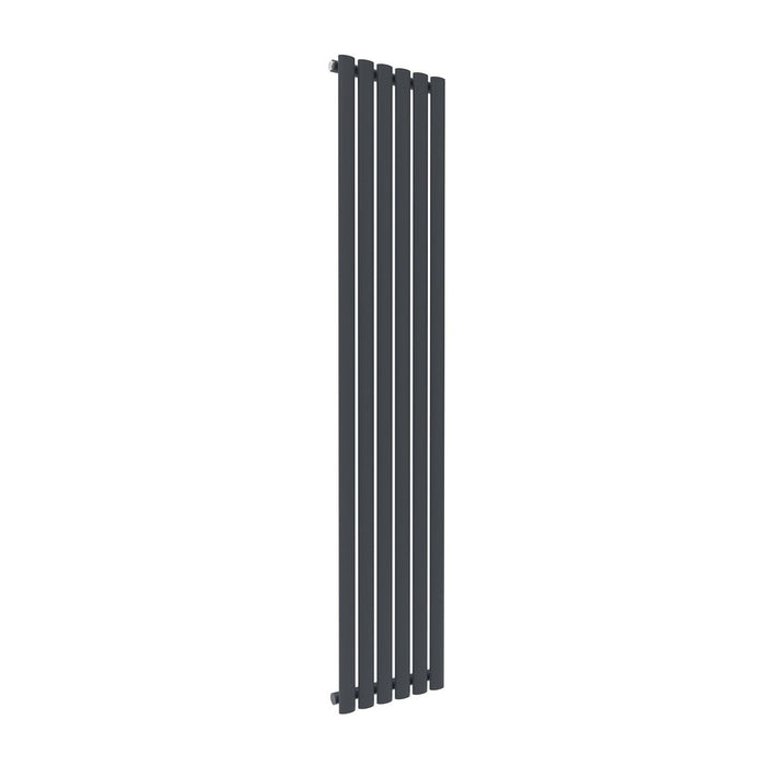 Elle 1800x360 Anthracite Oval Single Panel Slim Designer Radiator Vertical Grey Radiator
