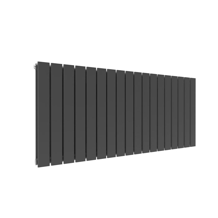 Elle 600 x 1360mm Anthracite Double Flat Panel Horizontal Designer Grey Column Radiator