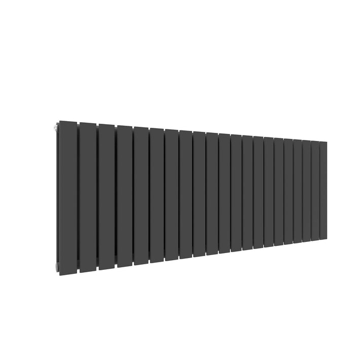 Elle 600 x 1596mm Anthracite Double Flat Panel Horizontal Designer Grey Column Radiator