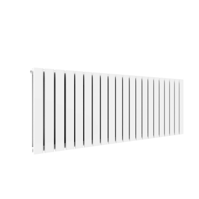Elle 600 x 1596mm White Double Flat Panel Horizontal Designer Column Radiator