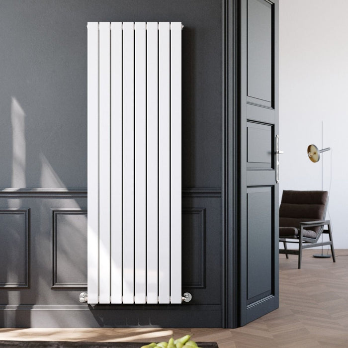 Elle 1800 x 608mm Vertical Column Designer Double White Flat Panel Radiator