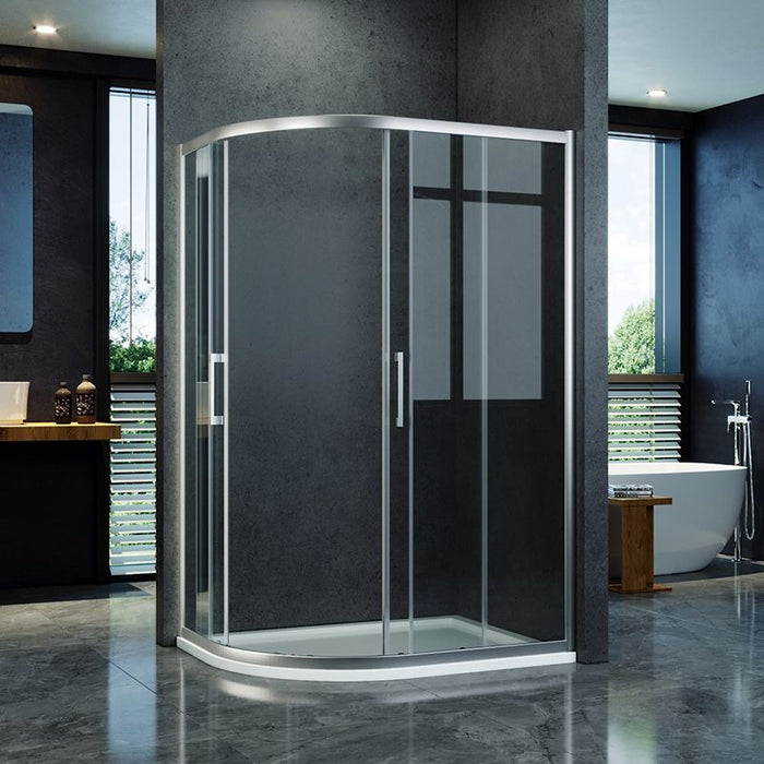 Elle 1000 x 900mm Reversible Offset Shower Enclosure 8mm Easy Clean Nano Glass Shower Cubicle
