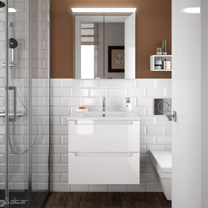 Monterrey Vanity Basin Unit 600 2 Metallic Drawers - Choose Colour