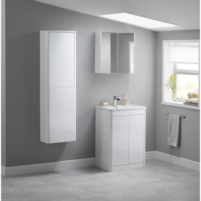 Lucca Tall Wall Hung Unit - Matt Pearl Grey