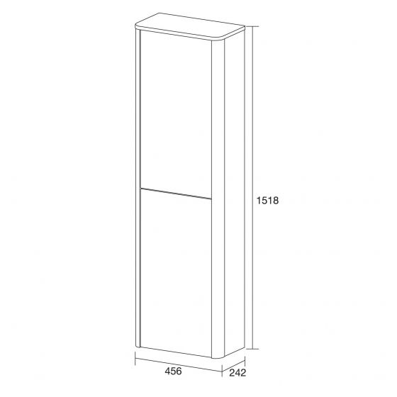 Lucca Tall Wall Hung Unit - Matt Pearl Grey