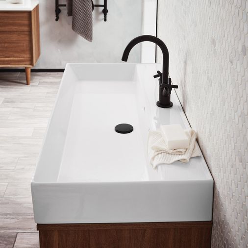 Noir Solex Crosshead Twin Handle Swivel Spout Basin Mixer Tap - Matt Black - JTP