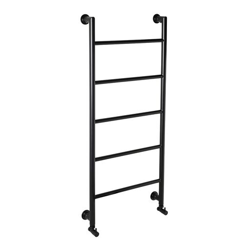 Noir Round Ladder 1200 x 560mm Towel Radiator - Matt Black