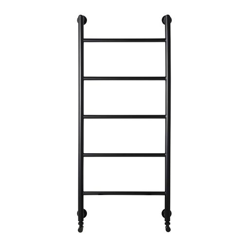 Noir Round Ladder 1200 x 560mm Towel Radiator - Matt Black