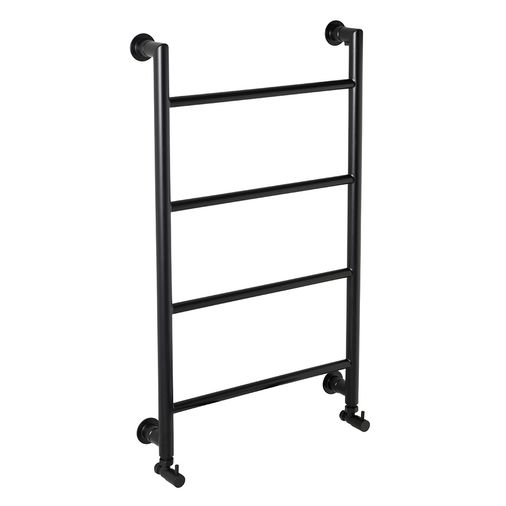 Noir Round Ladder 900 x 560mm Towel Radiator - Matt Black