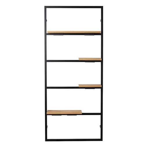 Vinci Noir Wall Hung Shelving Unit - Africa oak shelf - 1400 x 640 x 85mm