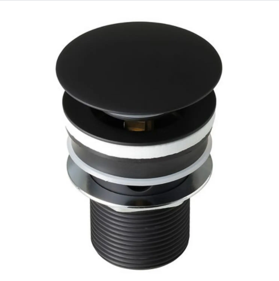 Optim Noir Slotted Basin Click Clack Waste - Matt Black