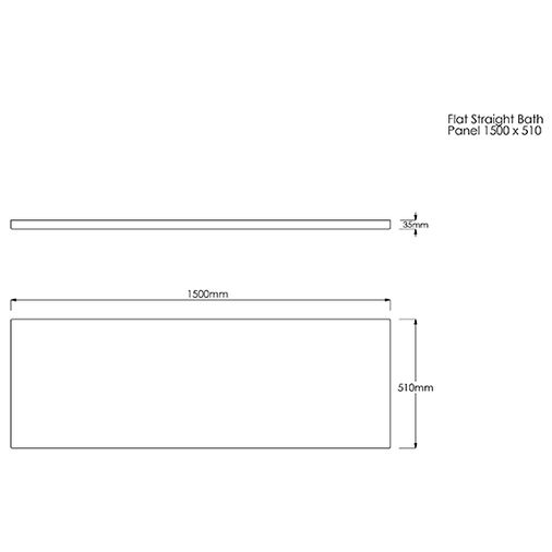 Flat Front Bath Panel 1500mm - White