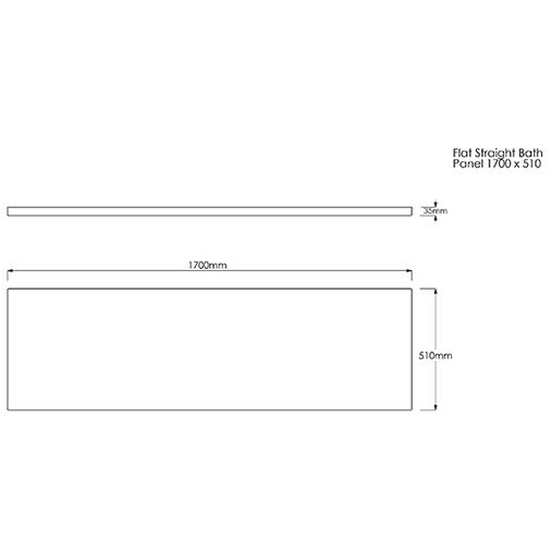 Flat Front Bath Panel 1700mm & 750mm End Panel - White