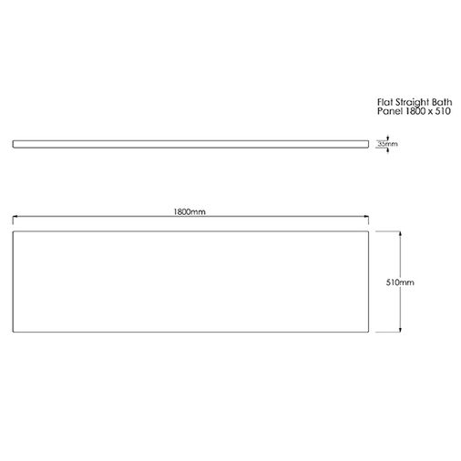 Flat Front Bath Panel 1800mm- White