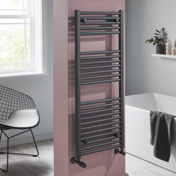 TowelRads Ladder Rail 1600x600mm Pisa Anthracite Straight Radiator