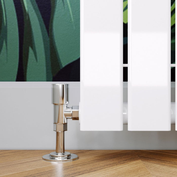 Elle 600 x 1210mm White Single Flat Panel Horizontal Designer Column Radiator