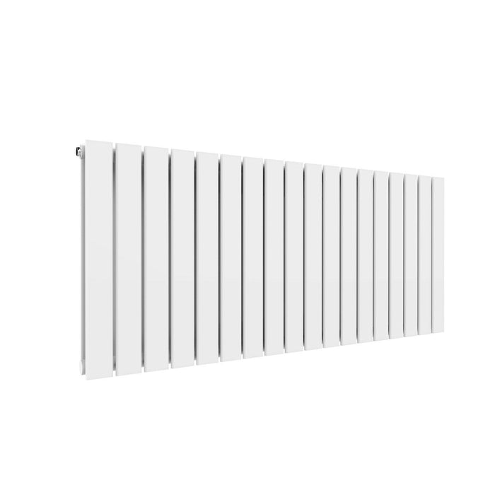 Elle 600 x 1360mm White Double Flat Panel Horizontal Designer Column Radiator