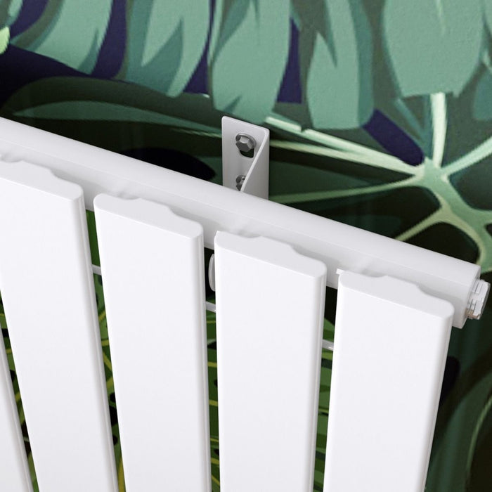 Elle 600 x 1360mm White Single Flat Panel Horizontal Designer Column Radiator