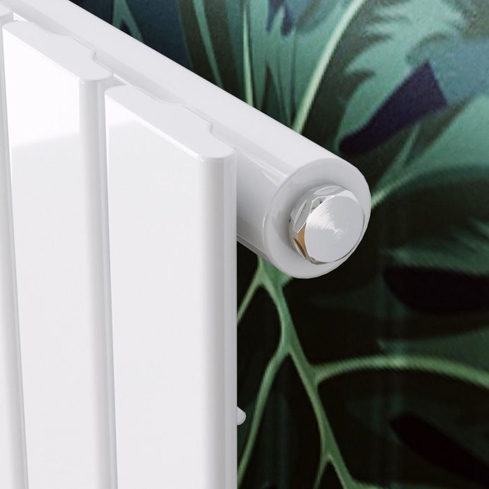 Elle 600 x 1360mm White Single Flat Panel Horizontal Designer Column Radiator