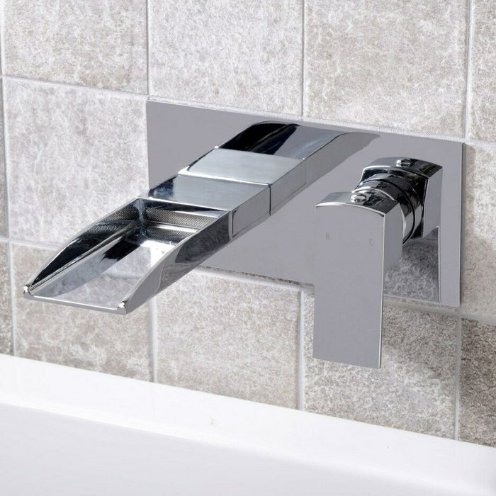Tabo Waterfall Bath Wall Mounted Mixer Tap - Chrome