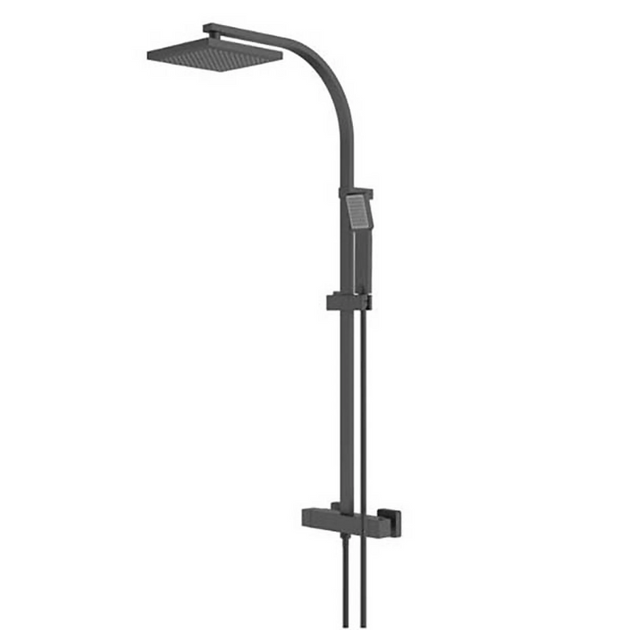 Aero Noir Exposed Thermostatic Shower System Matt Black
