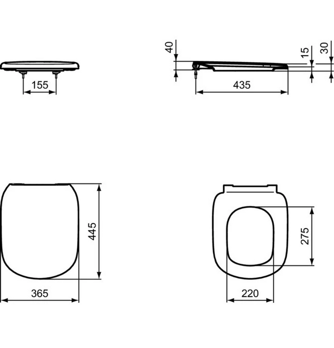 Ideal Standard Tesi Overwrap Toilet Seat Soft Closing T352901