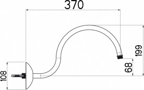 Luce 180 Fixed Round Shower Wall Arm 300mm