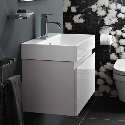 Mino 600mm Wall Hung Basin Unit inc Basin Complete - Gloss White
