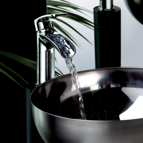 Milan Waterfall Bath Wall Mounted Mixer Tap - Chrome