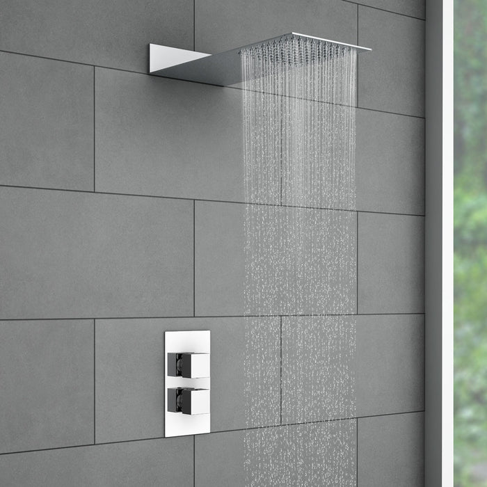 Forge Squared Rainfall Fixed Showerhead Column - Chrome