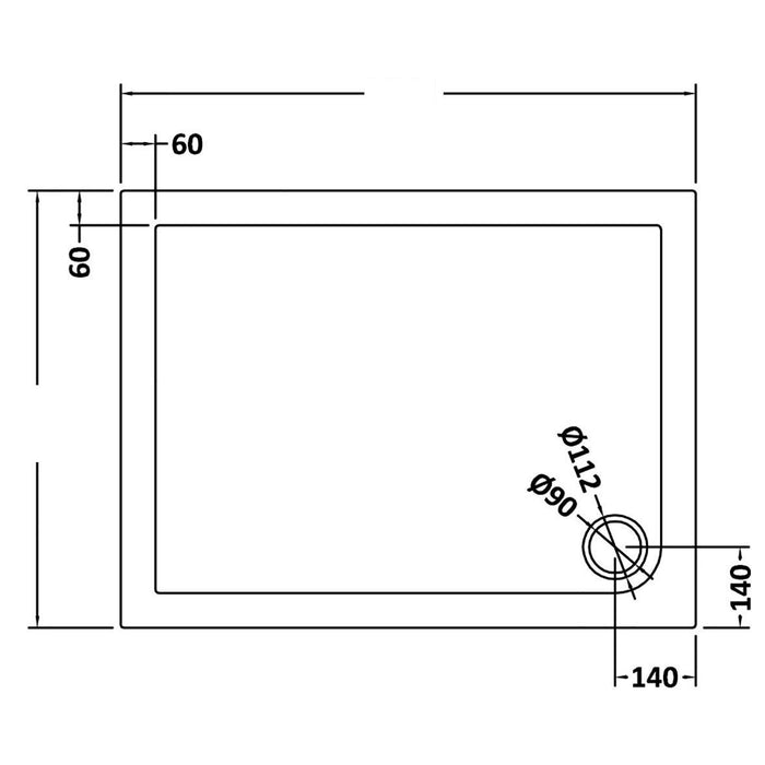 Elle Ultra-Slim Stone Resin Rectangular Shower Tray + 90mm Waste - Choose Size