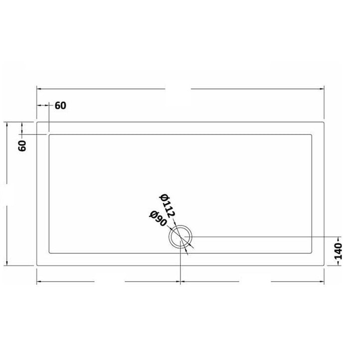 Elle Ultra-Slim Stone Resin Rectangle Shower Tray + 90mm Waste - Choose Size