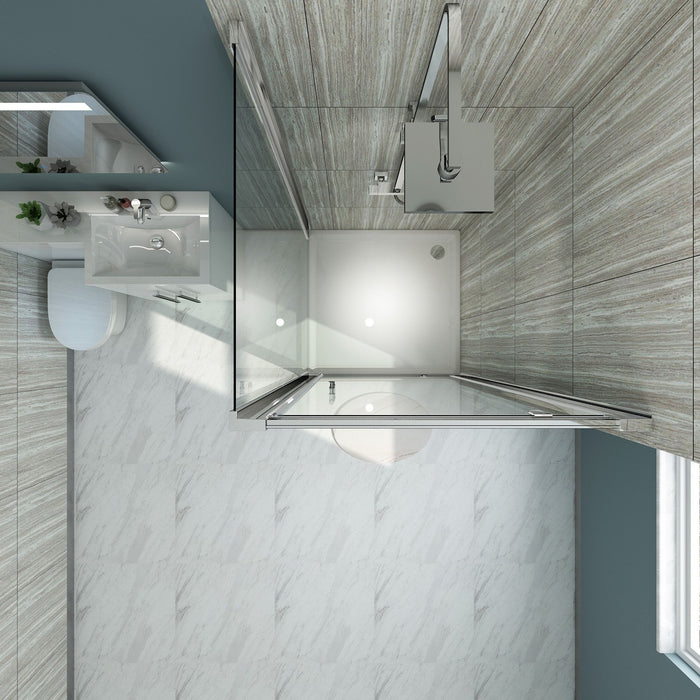 Elle 800 x 800mm Framed Hinged Pivot Shower Enclosure 6mm Tempered Glass Cubicle