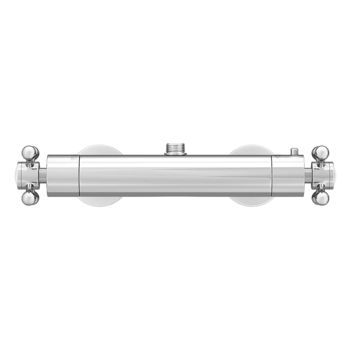 Classic Traditional Exposed Crosshead Top Outlet Thermostatic Bar Shower Valve - Chrome