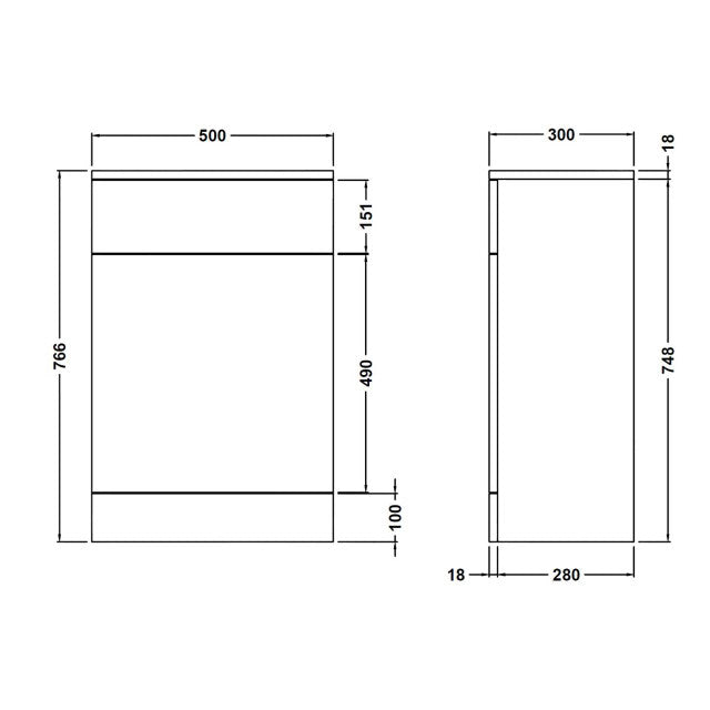 Vermont 500mm WC Unit Only - Gloss White