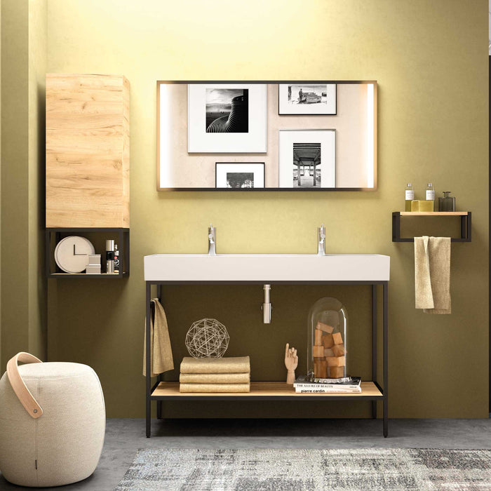 Noir Vinci Black Framed LED Mirror 600 x 800mm Horizontal or Vertical
