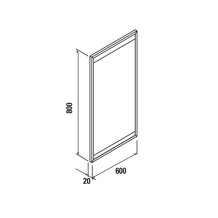 Noir Vinci Black Framed LED Mirror 600 x 800mm Horizontal or Vertical