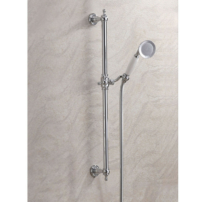 Vintage Shower Handset And Riser Rail Kit - Chrome & White