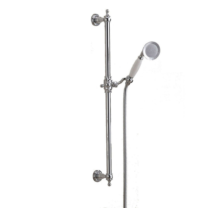 Vintage Shower Handset And Riser Rail Kit - Chrome & White