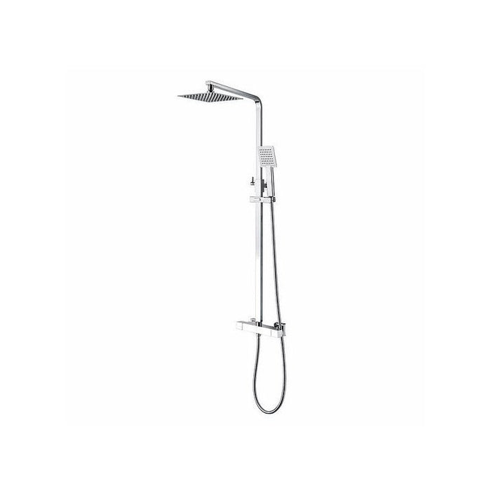 Square Exposed Thermostatic Shower Set - Chrome